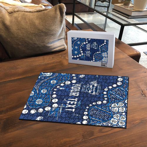 Personalized Geelong Cats Puzzle Aboriginal Pattern with Graffiti Style
