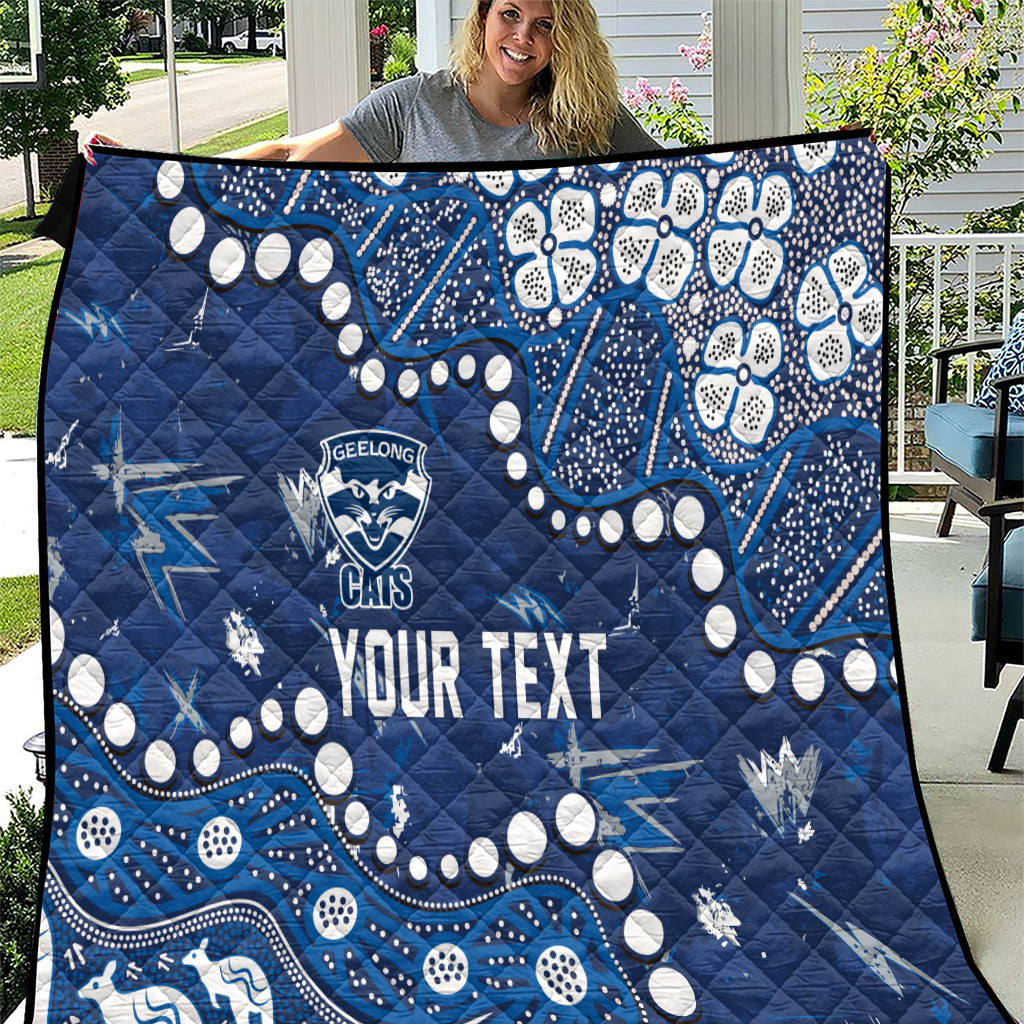 Personalized Geelong Cats Quilt Aboriginal Pattern with Graffiti Style