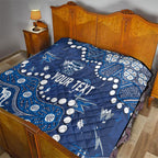 Personalized Geelong Cats Quilt Aboriginal Pattern with Graffiti Style