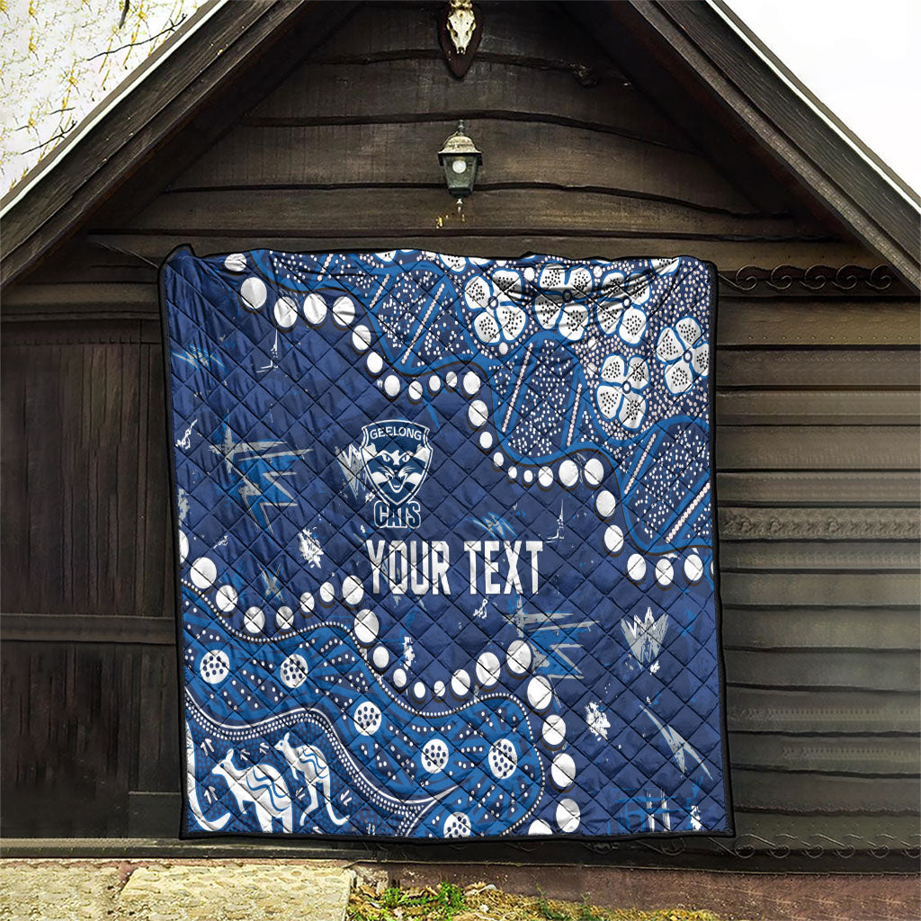 Personalized Geelong Cats Quilt Aboriginal Pattern with Graffiti Style