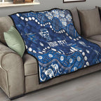 Personalized Geelong Cats Quilt Aboriginal Pattern with Graffiti Style