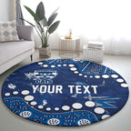 Personalized Geelong Cats Round Carpet Aboriginal Pattern with Graffiti Style