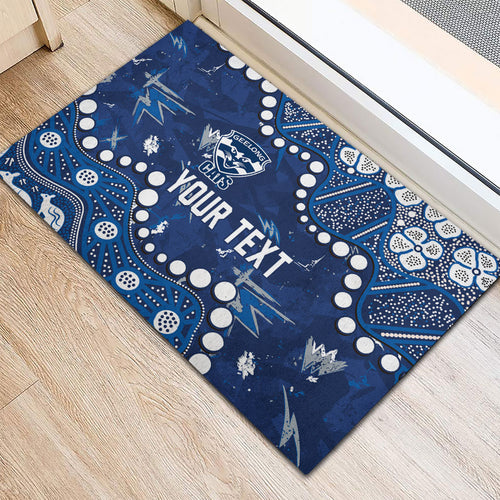 Personalized Geelong Cats Rubber Doormat Aboriginal Pattern with Graffiti Style