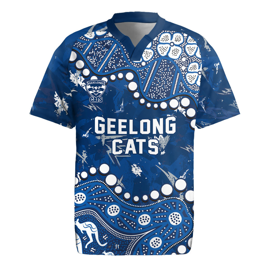 Personalized Geelong Cats Rugby Jersey Aboriginal Pattern with Graffiti Style