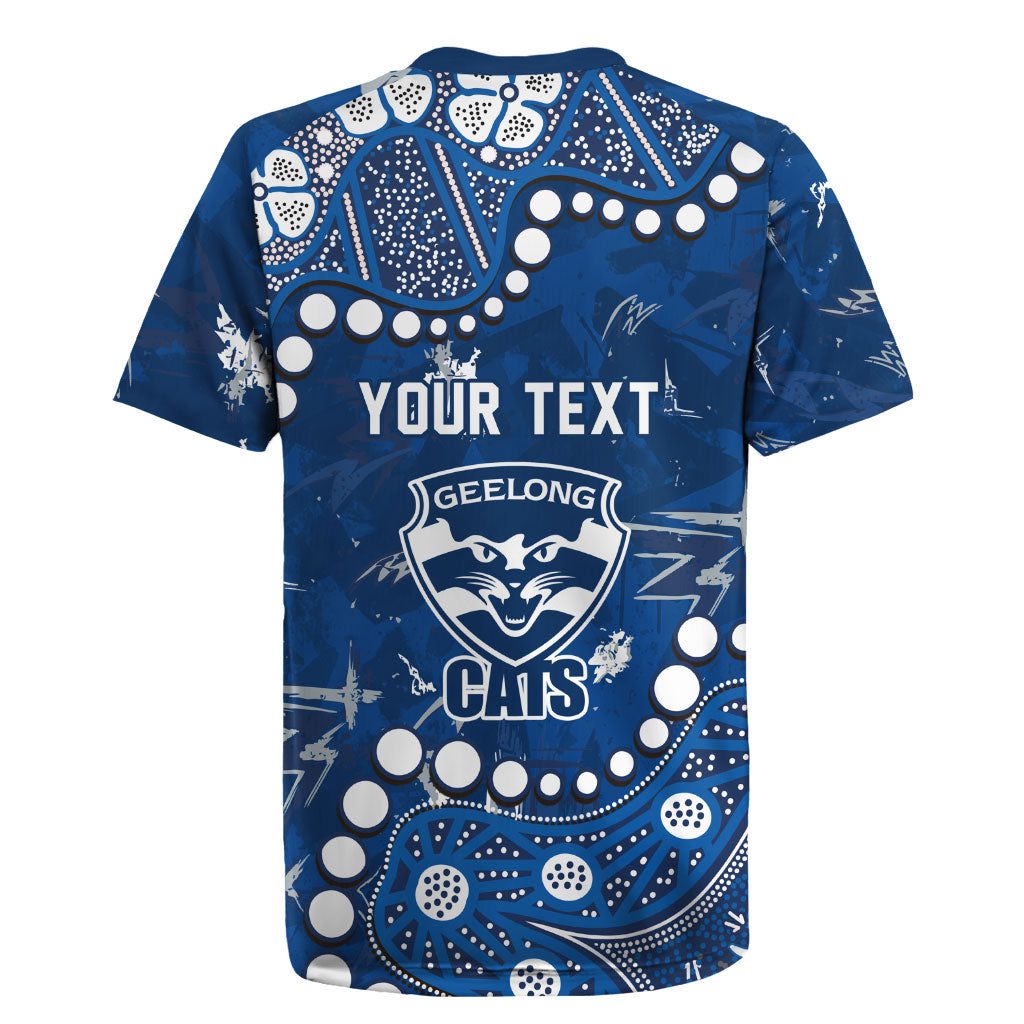 Personalized Geelong Cats Rugby Jersey Aboriginal Pattern with Graffiti Style