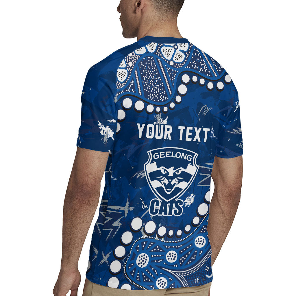 Personalized Geelong Cats Rugby Jersey Aboriginal Pattern with Graffiti Style