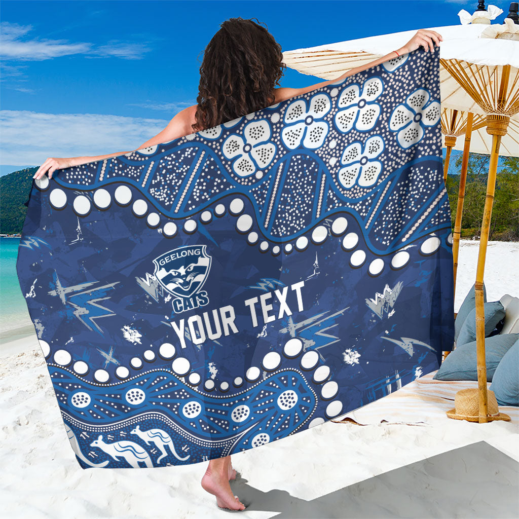 Personalized Geelong Cats Sarong Aboriginal Pattern with Graffiti Style