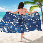 Personalized Geelong Cats Sarong Aboriginal Pattern with Graffiti Style