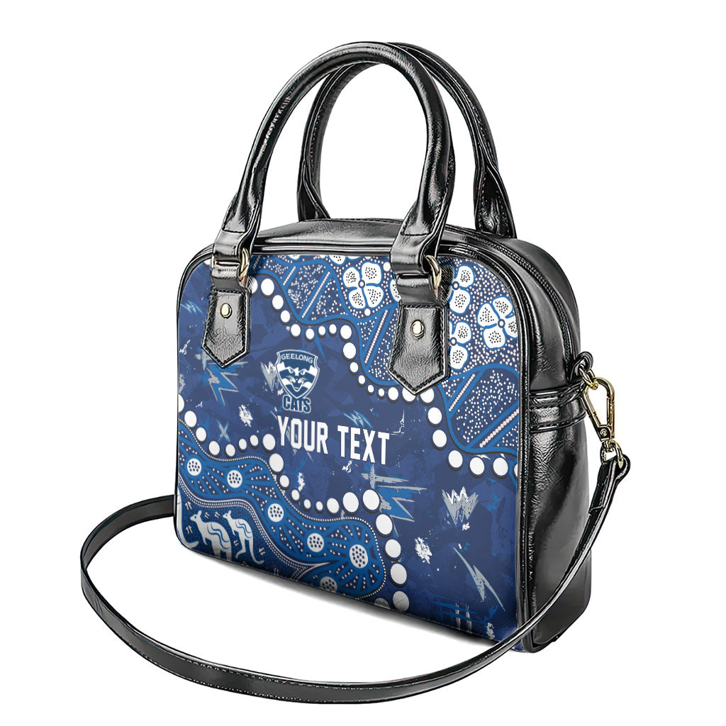 Personalized Geelong Cats Shoulder Handbag Aboriginal Pattern with Graffiti Style