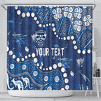 Personalized Geelong Cats Shower Curtain Aboriginal Pattern with Graffiti Style