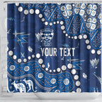 Personalized Geelong Cats Shower Curtain Aboriginal Pattern with Graffiti Style
