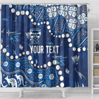 Personalized Geelong Cats Shower Curtain Aboriginal Pattern with Graffiti Style