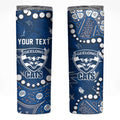 Personalized Geelong Cats Skinny Tumbler Aboriginal Pattern with Graffiti Style