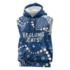 Personalized Geelong Cats Sleeveless Hoodie Aboriginal Pattern with Graffiti Style
