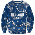 Personalized Geelong Cats Sweatshirt Aboriginal Pattern with Graffiti Style