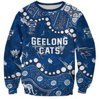 Personalized Geelong Cats Sweatshirt Aboriginal Pattern with Graffiti Style