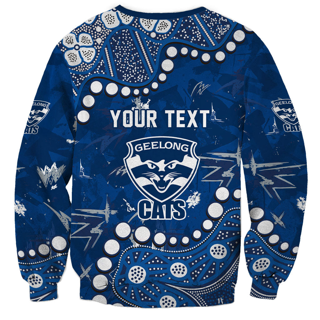 Personalized Geelong Cats Sweatshirt Aboriginal Pattern with Graffiti Style