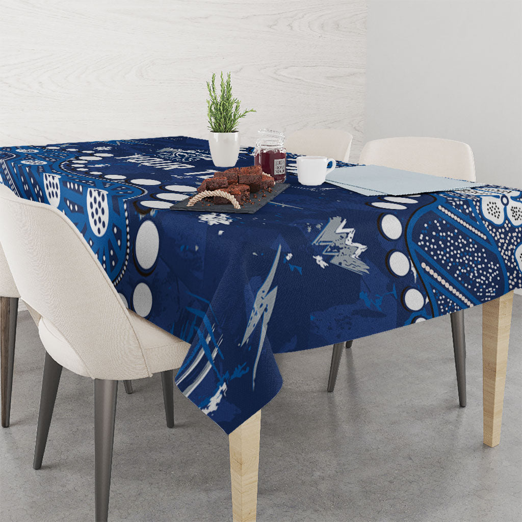 Personalized Geelong Cats Tablecloth Aboriginal Pattern with Graffiti Style