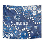 Personalized Geelong Cats Tapestry Aboriginal Pattern with Graffiti Style