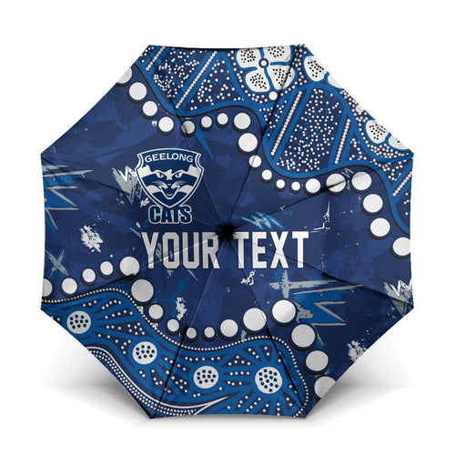 Personalized Geelong Cats Umbrella Aboriginal Pattern with Graffiti Style
