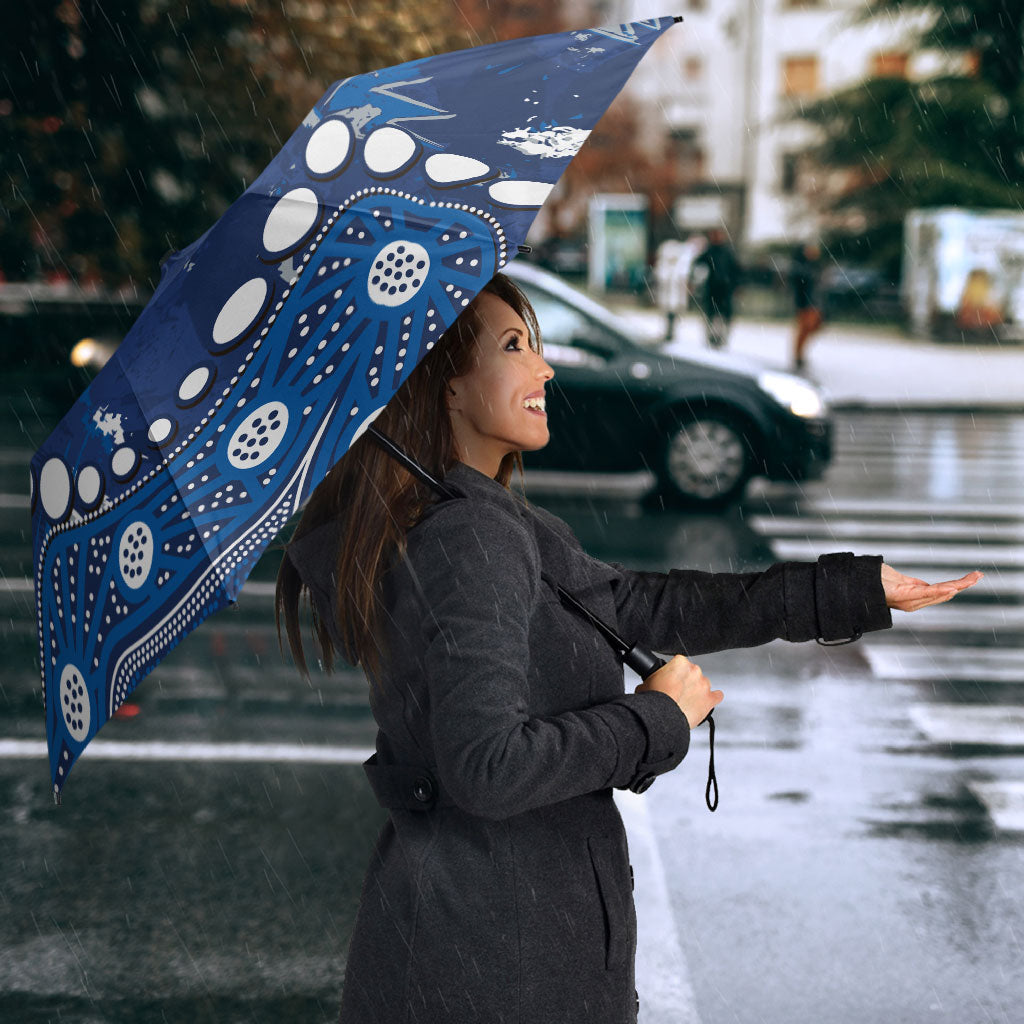 Personalized Geelong Cats Umbrella Aboriginal Pattern with Graffiti Style
