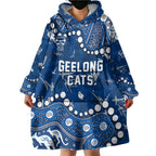 Personalized Geelong Cats Wearable Blanket Hoodie Aboriginal Pattern with Graffiti Style