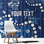 Personalized Geelong Cats Window Curtain Aboriginal Pattern with Graffiti Style