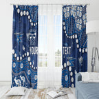 Personalized Geelong Cats Window Curtain Aboriginal Pattern with Graffiti Style