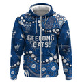 Personalized Geelong Cats Zip Hoodie Aboriginal Pattern with Graffiti Style