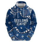 Personalized Geelong Cats Zip Hoodie Aboriginal Pattern with Graffiti Style