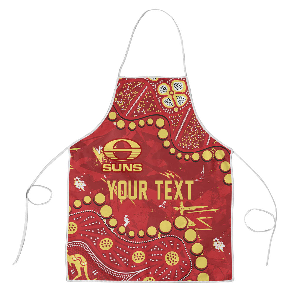Personalized Gold Coast Suns Apron Aboriginal Pattern with Graffiti Style
