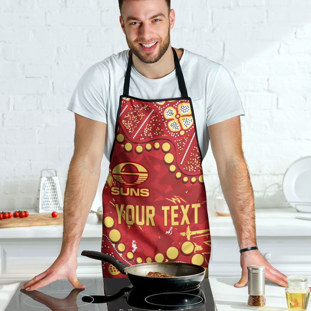 Personalized Gold Coast Suns Apron Aboriginal Pattern with Graffiti Style