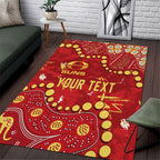 Personalized Gold Coast Suns Area Rug Aboriginal Pattern with Graffiti Style