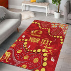Personalized Gold Coast Suns Area Rug Aboriginal Pattern with Graffiti Style