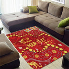 Personalized Gold Coast Suns Area Rug Aboriginal Pattern with Graffiti Style
