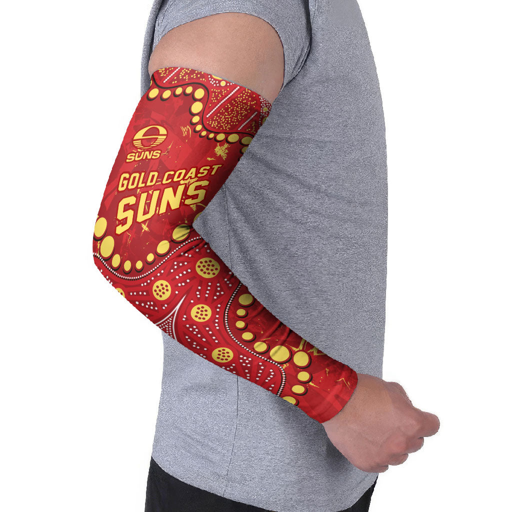 Personalized Gold Coast Suns Arm Sleeves Aboriginal Pattern with Graffiti Style