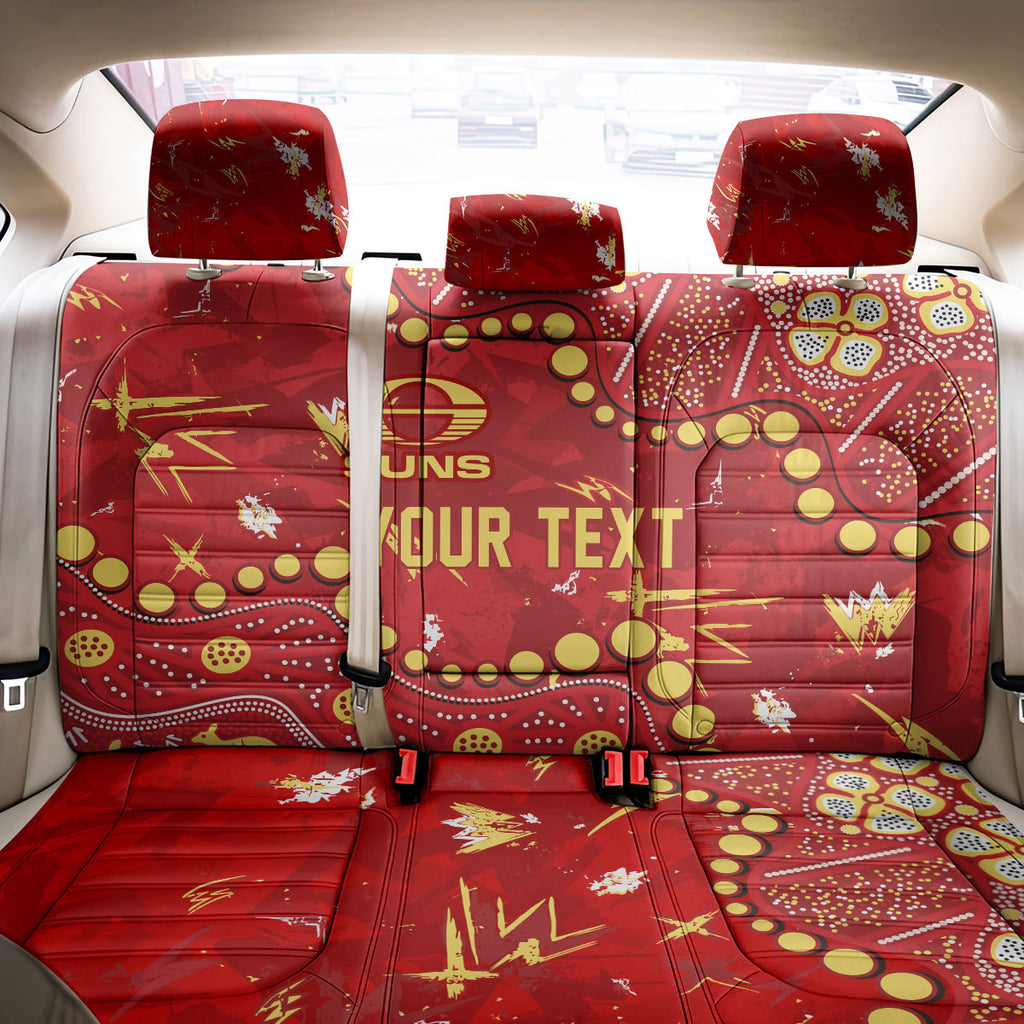 Personalized Gold Coast Suns Back Car Seat Cover Aboriginal Pattern with Graffiti Style
