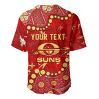 Personalized Gold Coast Suns Baseball Jersey Aboriginal Pattern with Graffiti Style
