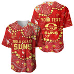 Personalized Gold Coast Suns Baseball Jersey Aboriginal Pattern with Graffiti Style
