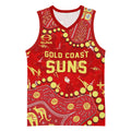 Personalized Gold Coast Suns Basketball Jersey Aboriginal Pattern with Graffiti Style