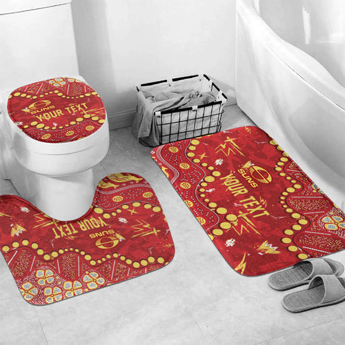 Personalized Gold Coast Suns Bathroom Set Aboriginal Pattern with Graffiti Style