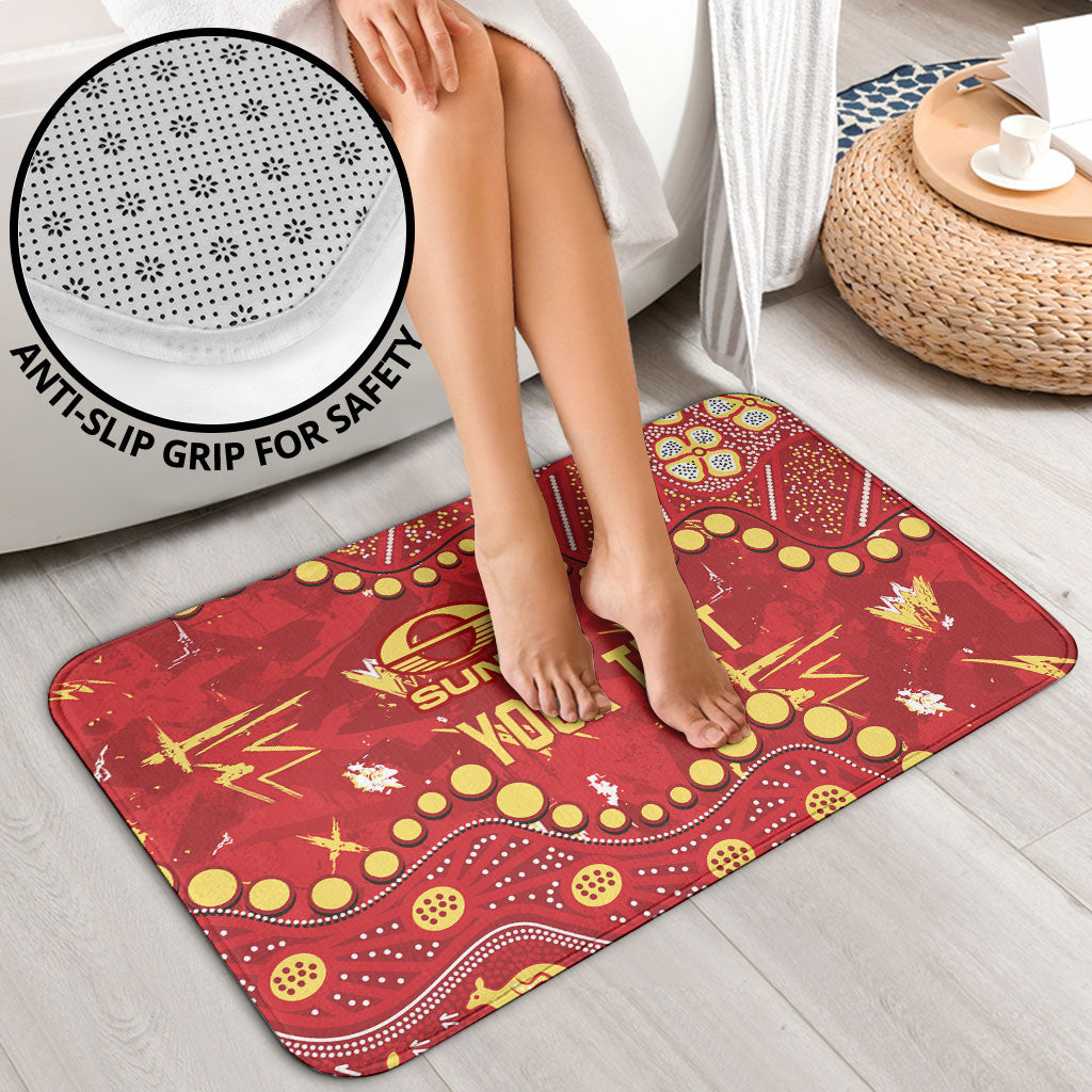 Personalized Gold Coast Suns Bathroom Set Aboriginal Pattern with Graffiti Style