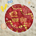 Personalized Gold Coast Suns Beach Blanket Aboriginal Pattern with Graffiti Style