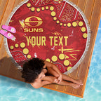 Personalized Gold Coast Suns Beach Blanket Aboriginal Pattern with Graffiti Style