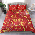 Personalized Gold Coast Suns Bedding Set Aboriginal Pattern with Graffiti Style