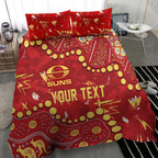 Personalized Gold Coast Suns Bedding Set Aboriginal Pattern with Graffiti Style