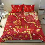 Personalized Gold Coast Suns Bedding Set Aboriginal Pattern with Graffiti Style