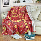 Personalized Gold Coast Suns Blanket Aboriginal Pattern with Graffiti Style