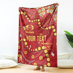Personalized Gold Coast Suns Blanket Aboriginal Pattern with Graffiti Style