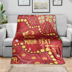 Personalized Gold Coast Suns Blanket Aboriginal Pattern with Graffiti Style